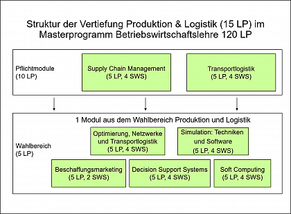 Struktur des Masterprogramms für die Vertiefungsrichtung P&L